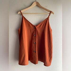 Unbranded Women Brown Orange Tank Top Size Large